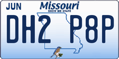 MO license plate DH2P8P