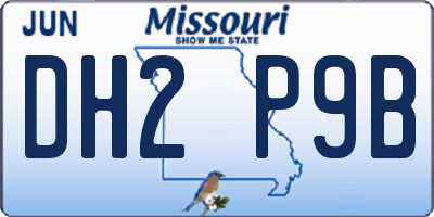 MO license plate DH2P9B