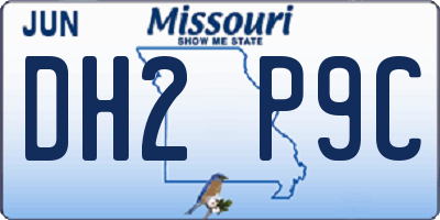 MO license plate DH2P9C