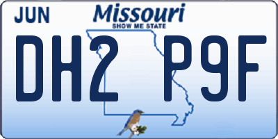 MO license plate DH2P9F