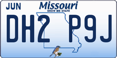 MO license plate DH2P9J