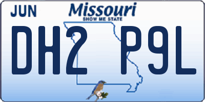 MO license plate DH2P9L