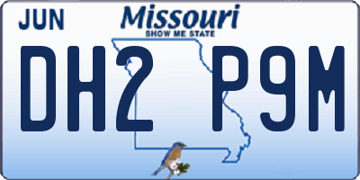 MO license plate DH2P9M