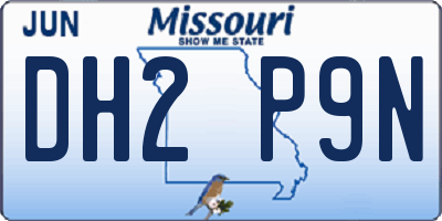 MO license plate DH2P9N