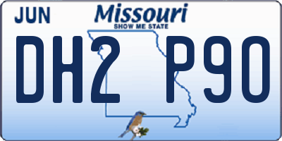 MO license plate DH2P9O