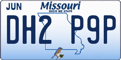 MO license plate DH2P9P