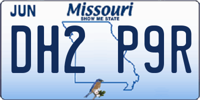MO license plate DH2P9R