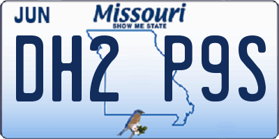 MO license plate DH2P9S
