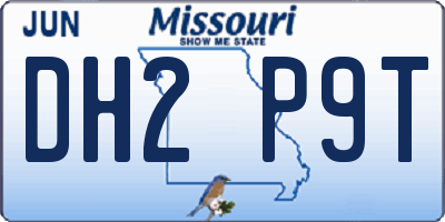 MO license plate DH2P9T