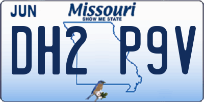 MO license plate DH2P9V