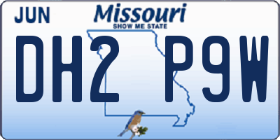 MO license plate DH2P9W