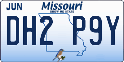 MO license plate DH2P9Y