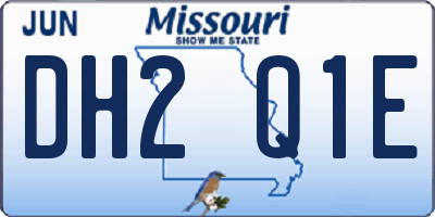 MO license plate DH2Q1E