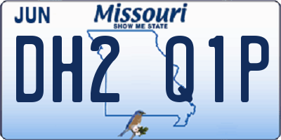 MO license plate DH2Q1P