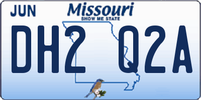 MO license plate DH2Q2A