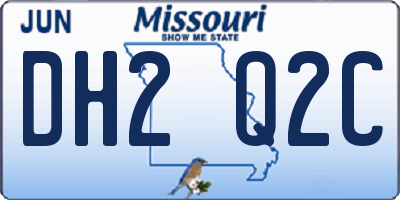 MO license plate DH2Q2C