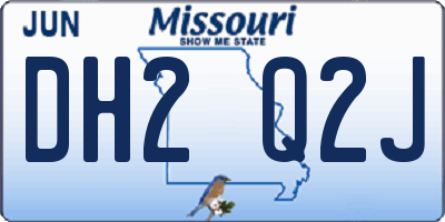 MO license plate DH2Q2J
