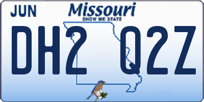 MO license plate DH2Q2Z