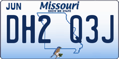 MO license plate DH2Q3J
