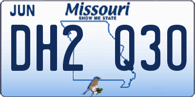 MO license plate DH2Q3O
