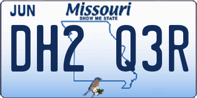 MO license plate DH2Q3R