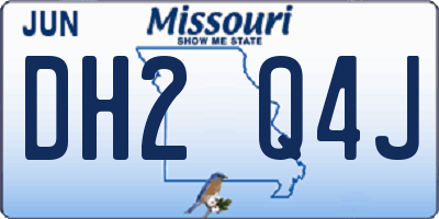 MO license plate DH2Q4J