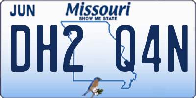MO license plate DH2Q4N