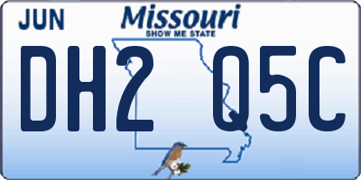 MO license plate DH2Q5C