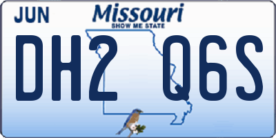 MO license plate DH2Q6S