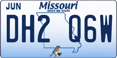 MO license plate DH2Q6W