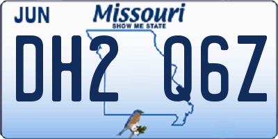 MO license plate DH2Q6Z