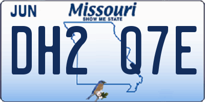 MO license plate DH2Q7E