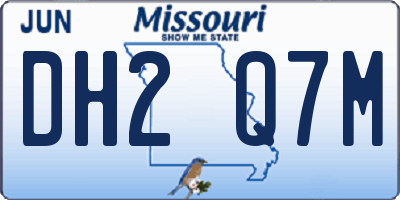 MO license plate DH2Q7M
