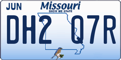 MO license plate DH2Q7R
