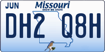 MO license plate DH2Q8H