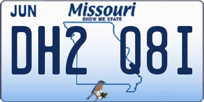 MO license plate DH2Q8I