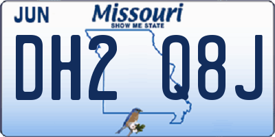 MO license plate DH2Q8J
