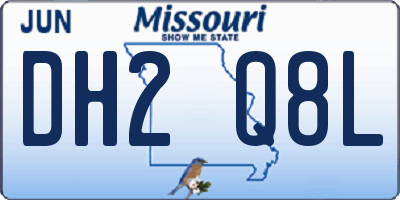 MO license plate DH2Q8L