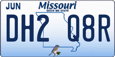 MO license plate DH2Q8R