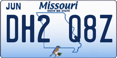 MO license plate DH2Q8Z
