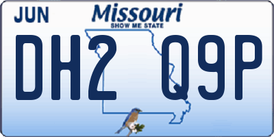 MO license plate DH2Q9P