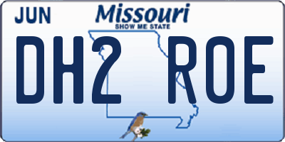 MO license plate DH2R0E