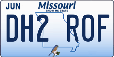 MO license plate DH2R0F