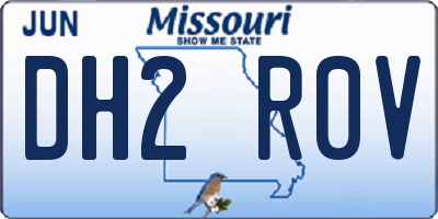 MO license plate DH2R0V