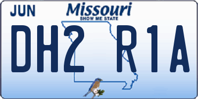 MO license plate DH2R1A