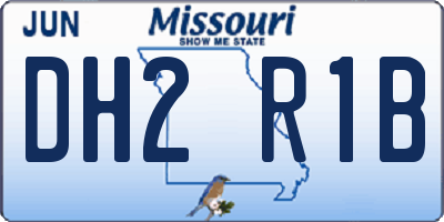 MO license plate DH2R1B