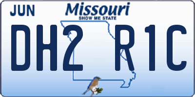 MO license plate DH2R1C