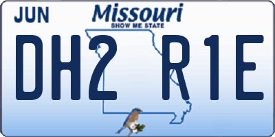 MO license plate DH2R1E