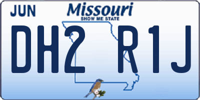 MO license plate DH2R1J