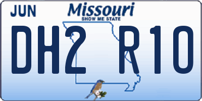 MO license plate DH2R1O